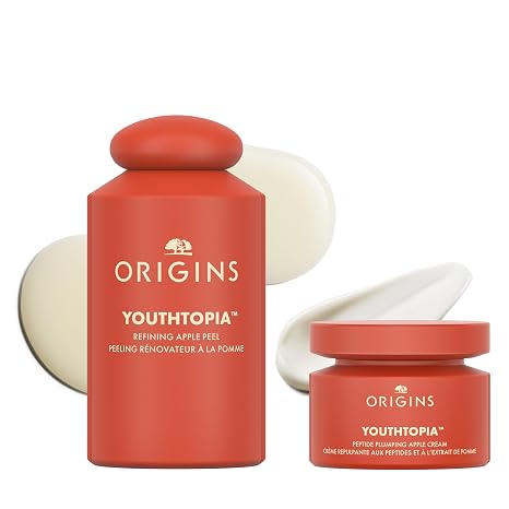 Origins 2-Piece Youthtopia Bundle Skin Care Set | Includes Full-Size Moisturizer & Peel | With Peptides, Apple Stem Cells & Glycolic Acid