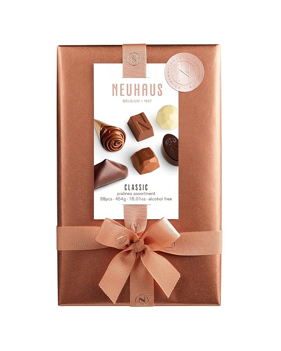 Neuhaus Belgian Chocolate Classic Ballotin 1 lb Assorted Chocolates - 38 Pieces Assorted Milk, White & Dark Chocolate Pralines Gift Box for Chocolate Lovers