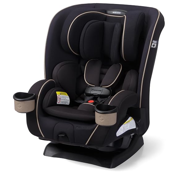 Maxi-Cosi Kani 4-in-1 Infant Kids Convertible Car Seat, Rear-Facing Forward-Facing Carseat, Booster, Slim Fit, Magnetic Buckle, 5-Position Recline, Fits 5-100 lbs, 19-57 in, Caspian Caviar