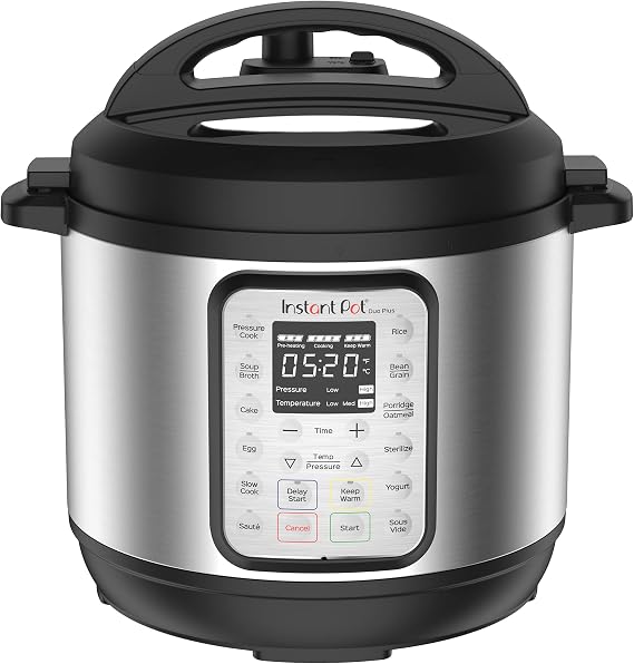 Instant Pot Duo Plus 9-in-1 Electric Pressure Cooker, Slow Cooker, Rice Cooker, Steamer, Saute, Yogurt Maker, Warmer & Sterilizer, Includes App With Over 800 Recipes, Stainless Steel, 3 Quart