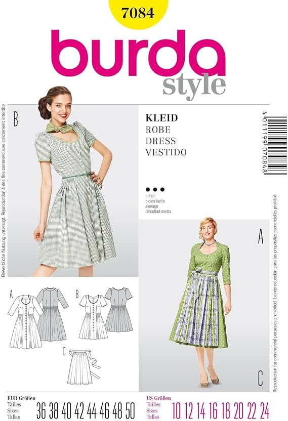 Burda Style Dress Sewing Pattern 7084