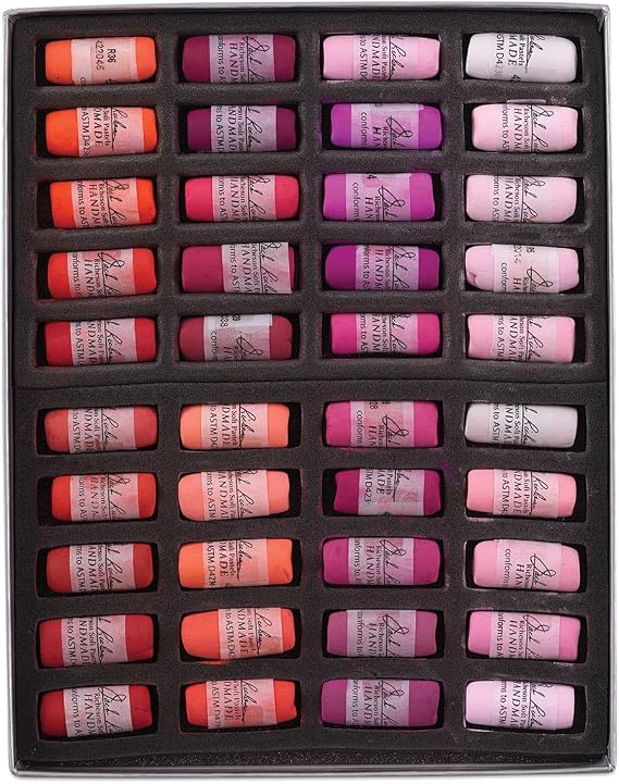 Jack Richeson 422964 Hand Rolled Soft Pastels (40 Piece), Red