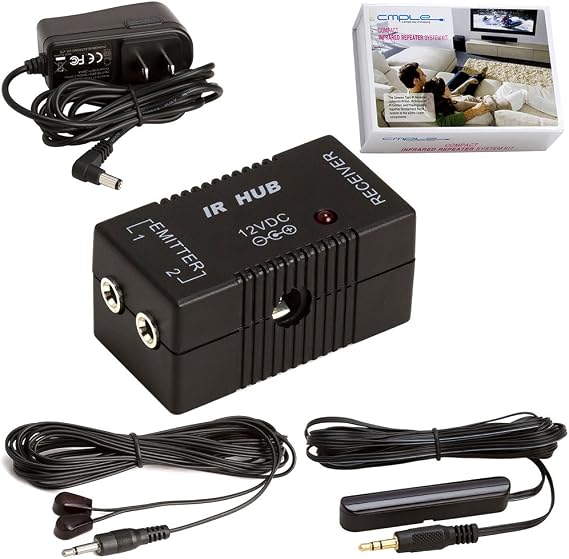 Cmple - Compact Premium Remote Control Repeater IR Infrared Repeater Kit System IR Emitters Extender