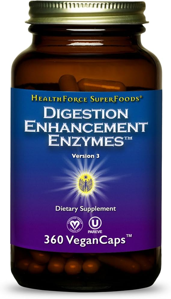 HEALTHFORCE SUPERFOODS Digestion Enhancement Enzymes - 360 Vegan Capsules
