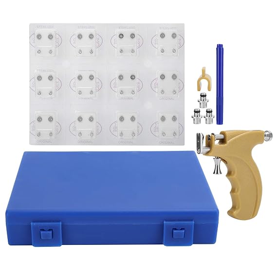 Professional Stainless Steel Ear Piercing Gun Kit, Nose Navel Ear Piercing Instrument Tool Kit With 48 Pairs Stud Earrings, Reusable Piercing Kit And Piercing Tool For Salon Home