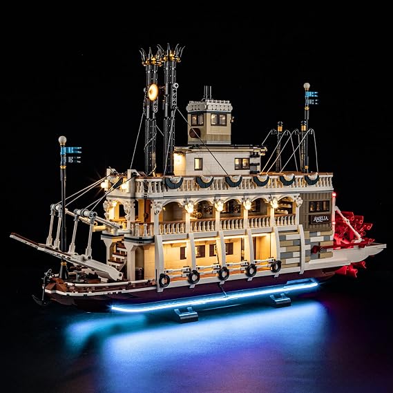 BRIKSMAX 2.0 Light Kit for Lego-River Steamboat -Innovative Led Lighting Compatible with Lego Ideas 21356 - Not Included Model Set