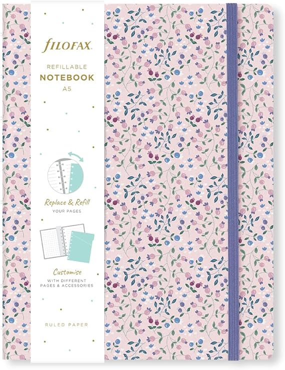 Filofax Meadow A5 Refillable Notebook - Pink