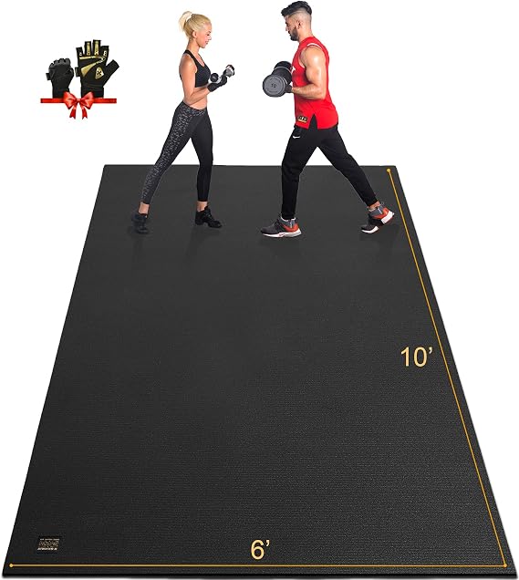 GXMMAT Extra Large Exercise Mat 16'x6'/12'x6'/10'x6'/8'x6'(7mm)