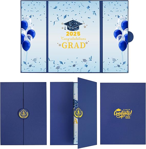 Graduation Party Decorations 2025 Graduation Guest Book Class of 2025,Graduation Gifts,Party Signing Card Board Signature Book (Blue)