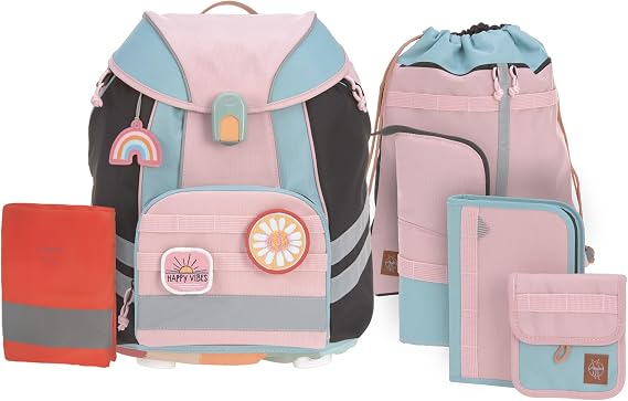 Lassig Unique School Set, One Size, Pink/Blue/Black, One Size, School Set