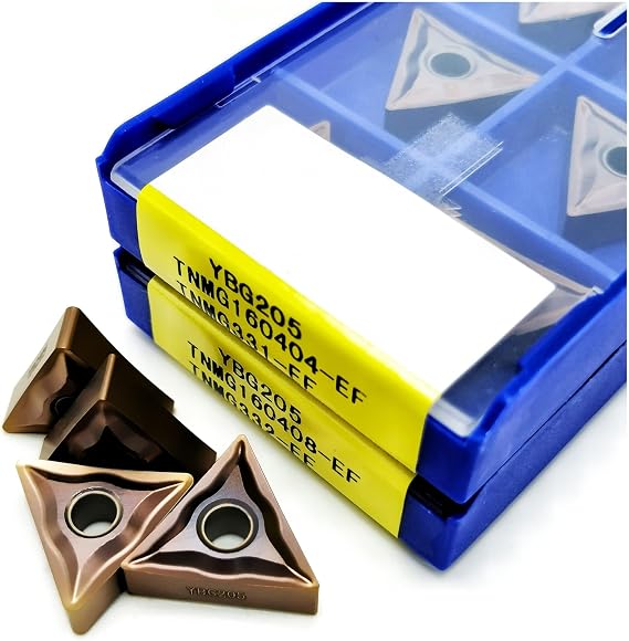 10pcs TNMG220404-EF TNMG220408-EF YBG205 TNMG160404-EF TNMG160408-EF Turning Inserts Carbide Inserts for Steel/Stainless Steel (Size : TNMG220408-EF YBG205)