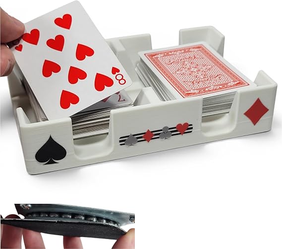 Busting with Pips 2 Deck Swivel Playing Card Tray for 1-2 Decks (White)