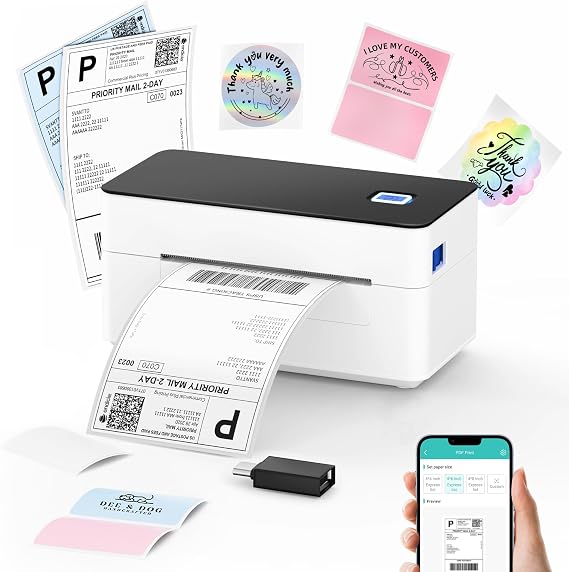SVANTTO Bluetooth Shipping Label Printer 4x6, Wireless Thermal Label Maker