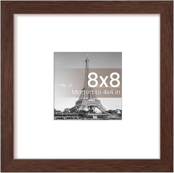 upsimples 8x8 Picture Frame, Wall Decor Photo Frames, Brown 1 Pack