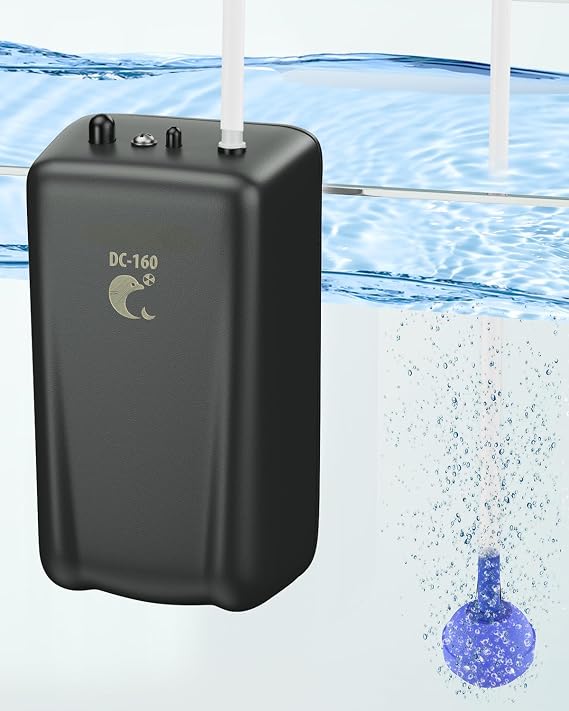Pawfly Outdoor Live Bait Aerator 40 GPH Battery Air Pump for 30 Gallon Bait Bucket Portable Battery Powered Oxygen Pump for Fishing, Battery Not Included (Air Stone & Airline Tubing Inside Pump Body)