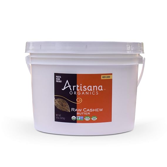 Artisana Organics Raw Cashew Butter, 8 lbs - Bulk Cashew Butter, Just One Ingredient, No Sugar Added, Vegan and Paleo Friendly, Non GMO