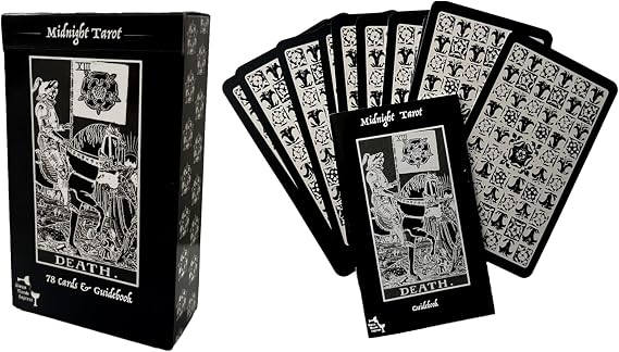 Midnight Rider Tarot Deck and Guide Booklet, Made in USA, Full Deck, 78 Cards, for Divination and Psychic Readings