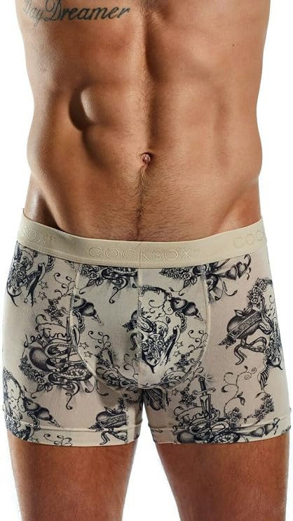 Cocksox Boxer Briefs - Inked (Small) Tan