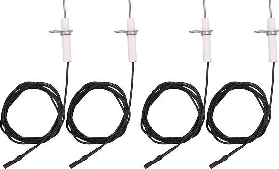 METER STAR 2Pc 38" Ignitor Wire & Ceramic Electrode Assembly Replacement,Ignition Electrode Can DIY Bending for Gas Burner Ceramic Spark Plug Ignition Electrode Replacement (Pack of 2)