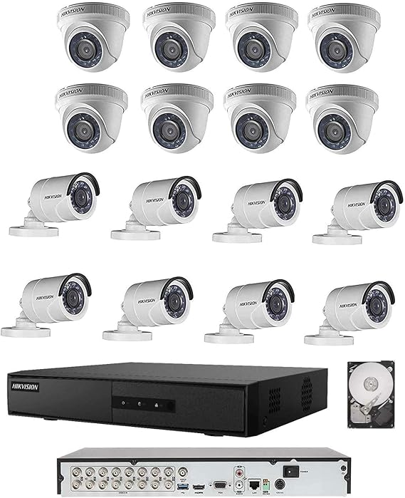 Hikvision Camera Bundle Kit - 8 Indoor and 8 Outdoor- 1 DVR - 2TB Hard Disk