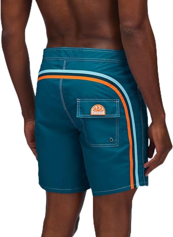 SUNDEK Mens Fixed Waist Boardshort, Swim Trunks 16" Length 7.5" Inseam