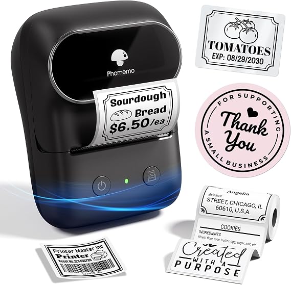 Phomemo M108 Bluetooth Label Maker Machine, 2 Inch Portable Thermal Printer