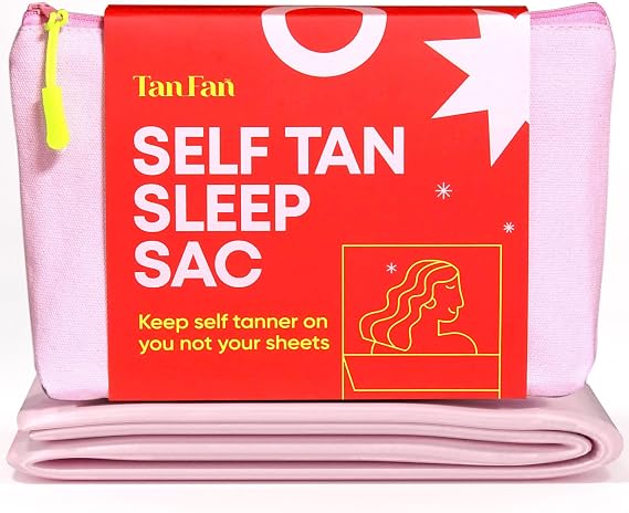 Self Tan Sleep Sack by Tan Fan - Stop Fake Tanner Staining Sheets Overnight - Protect Your Glow for Spray Tanning, Sunless Tanner, Mousse or Lotion 100% Silky Lightweight Cooling Sac No Stickiness