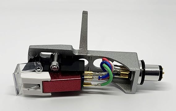 Cartridge and Stylus, Conical needle and Silver Headshell with mounting bolts for Technics SL-D1, SL-D1K, SL-D2, SL-D202, SL-D205, SL-D2K, SL-1400, SL-1401