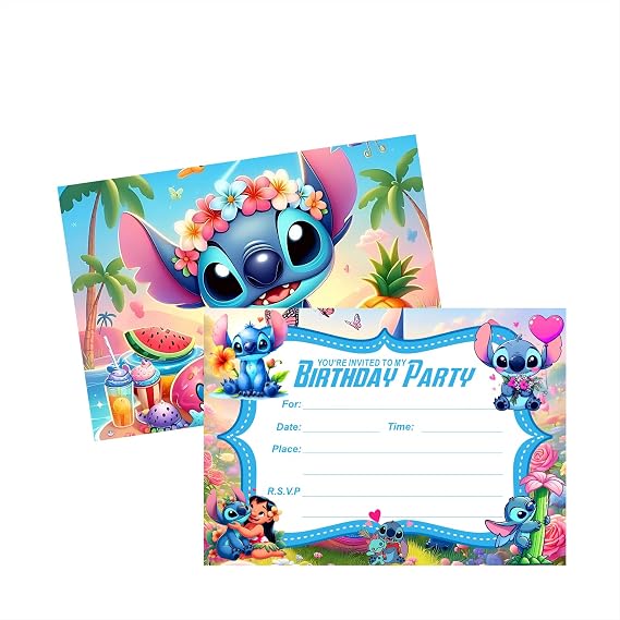12PCS Birthday Invitations Birthday party supplies decorations