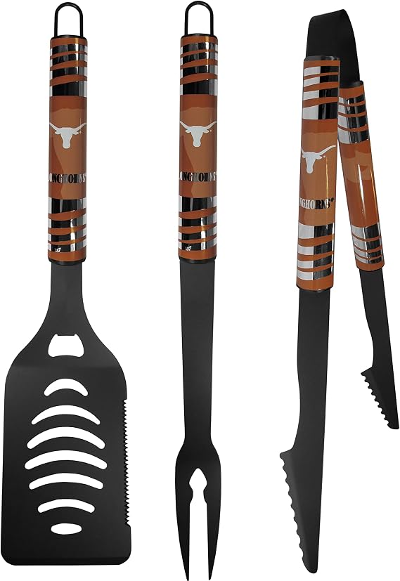 Siskiyou Sports NCAA Texas Longhorns 3 pc Black Tailgater BBQ Set, One Size