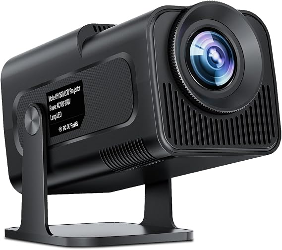 4K Projektör Hy320-1080P Full HD Görüntü Kalitesi, 12000 Lümen Yüksek Parlaklık Seviyesi, Uzaktan Kumandalı, WiFi 6, Bluetooth 5, Android 11, Otomatik Keystone, 40"-130" Ekran Projeksiyon Cihazı