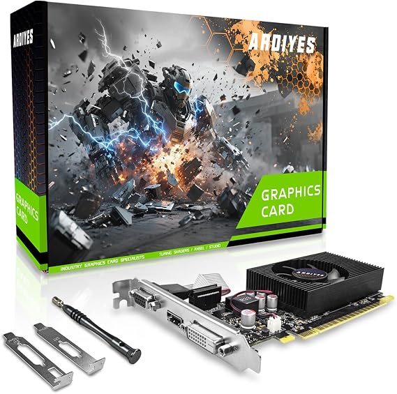 GT 730 4GB DDR3 128Bit DVI VGA HDMI Low Profile GPU Graphics Card Card GDDR3 Video Card with Cooling Fan for Desktop Computer GPU