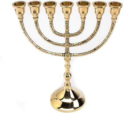 Bring the Light of Tradition and Elegance to Your Home with the 10 Inch Gold Menorah - A Beautiful and Authentic Replica of the Ancient Jewish Temple Menorah