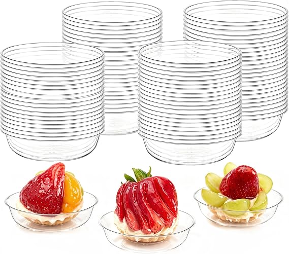 Zezzxu 200 Pcs Mini Dessert Plates, 2-3/4 inch Bulk