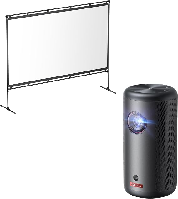 NEBULA Capsule 3 With 100-inch Projector Screen with Stand