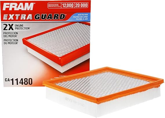 FRAM Extra Guard CA11480 Replacement Engine Air Filter for Select Ford and Lincoln Models, Provides Up to 12 Months or 12,000 Miles Filter Protection