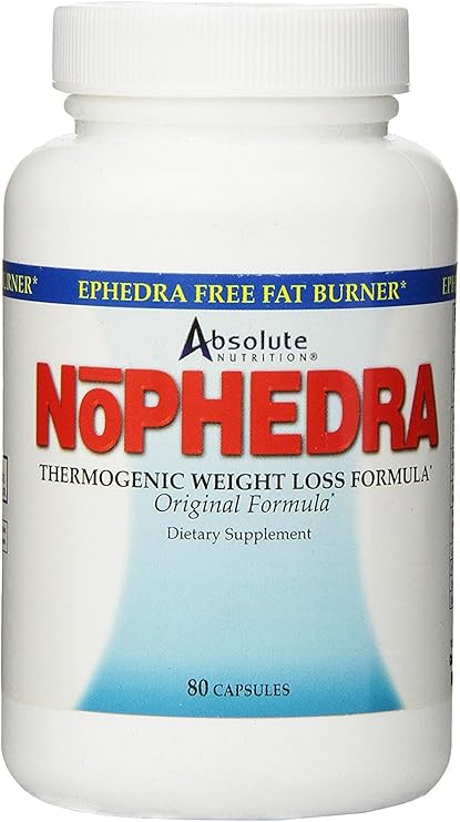 Absolute Nutrition Thermogenic Fat Burners, Nophedra Capsules, 80 Count Bottle | Supports thermogenesis and energy with a powerful formula designed to complement diet and exercise.
