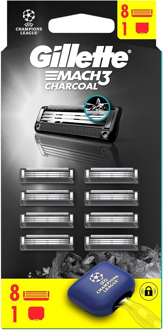 Gillette Mach3 Charcoal Avantajlı Yedek Tıraş Bıçağı 8'li