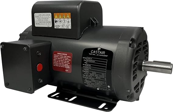 Baldor 5hp Air Compressor Electric Motor, 56hz Frame, 3450rpm, 208/230v, Single-phase, 7/8" Shaft, 1.15 Service Factor Made In Usa