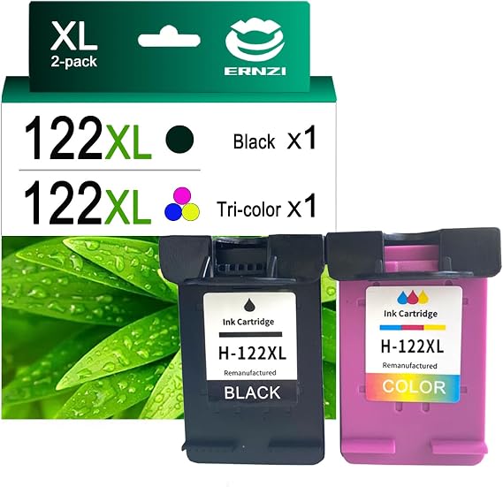 Replacement 122XL Ink Cartridge Compatible for HP 122 122XL Ink Cartridges Work for HP Deskjet 1000 1010 3000t 2050 1050 1051 Printers