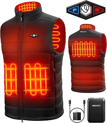 Heated Vest for Men with 16000mAh Battery Pack Charger Lightweight Mens Heated Vest for Work Golf Hunting