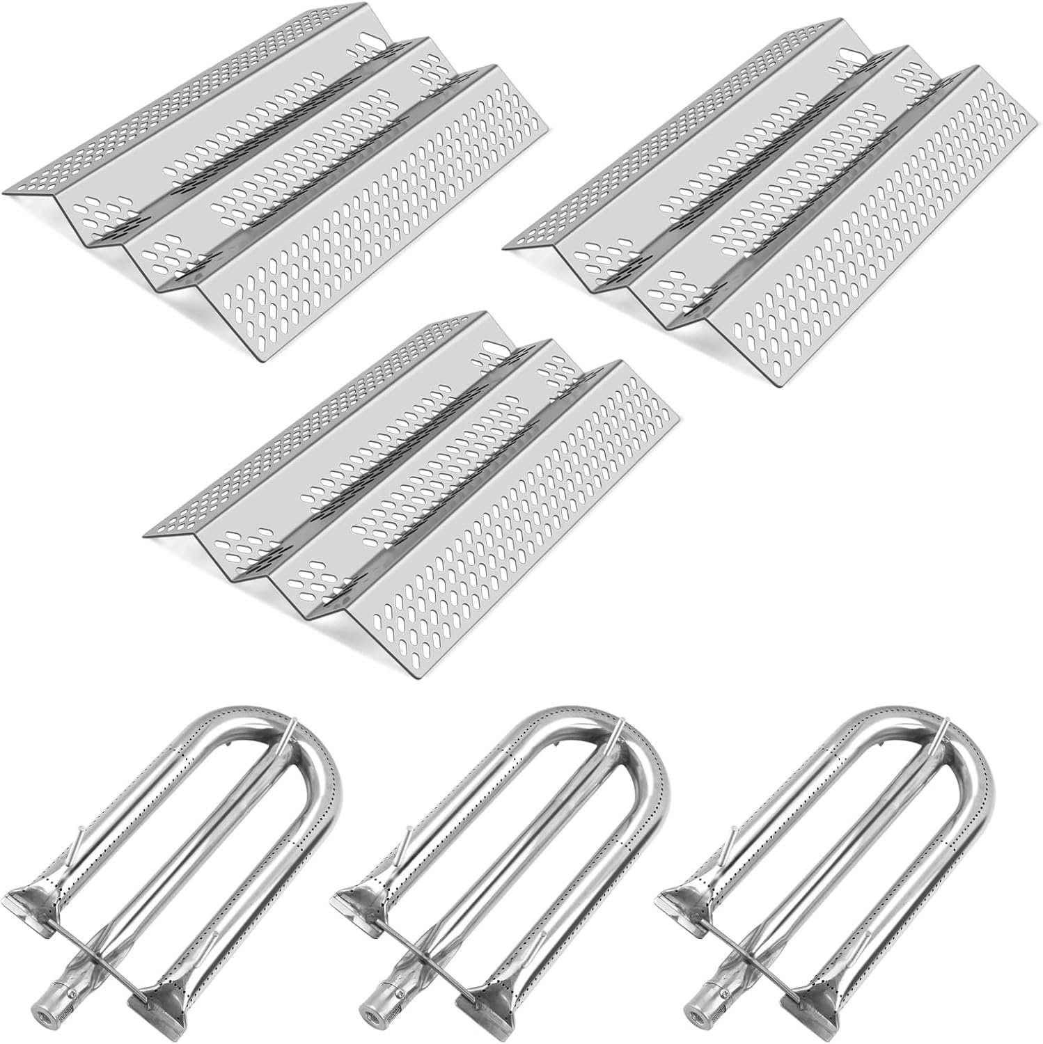 Heat Plate and Grill Burner Replacement for American Outdoor 24NB, 24NG, 24NP, 24PC, 30NB, 30PC, 36NB, 36PC, 24-B-06 24NB-00SP 24NP-00SP Gas Grill Parts, Dyna Glo DCP480CSP, Stainless Steel