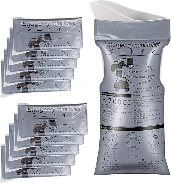 Emergency Portable Urine Bag, Travel Urinal Bag, Unisex Urinal Bag, Disposable Urine Bag Suitable for Camping, Travel, Traffic Jams, Pregnant Women, Children, Patients