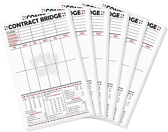 party greeting 150 Sheets Large Contract Bridge Score Pad and Tallies
