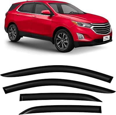 Voron Glass Tape-on Extra Durable Rain Guards for Chevrolet Chevy Equinox 2018-2024, Window Deflectors, Vent Window Visors, 4 Pieces - 100436