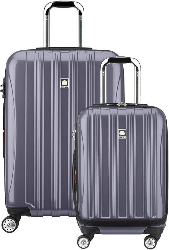 Delsey Luggage Helium Aero Spinner Luggage Set (19"/25"), Titanium