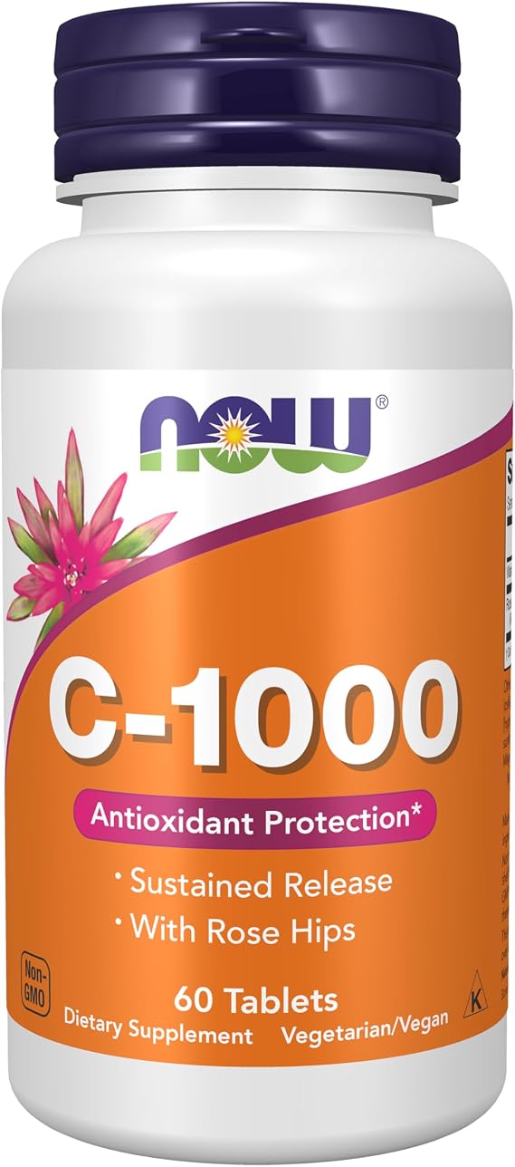 Now Supplements, Vitamin C-1,000 with Rose Hips, Sustained Release, Antioxidant Protection*, 60 Tablets