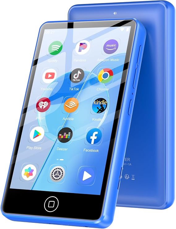 80GB MP3 Player with Bluetooth and WiFi, Android Spotify Music Player for Pandora, Amazon Music, Audible. 4.02" Touchscreen, Speaker, Supports Play Store,Up to 512GB