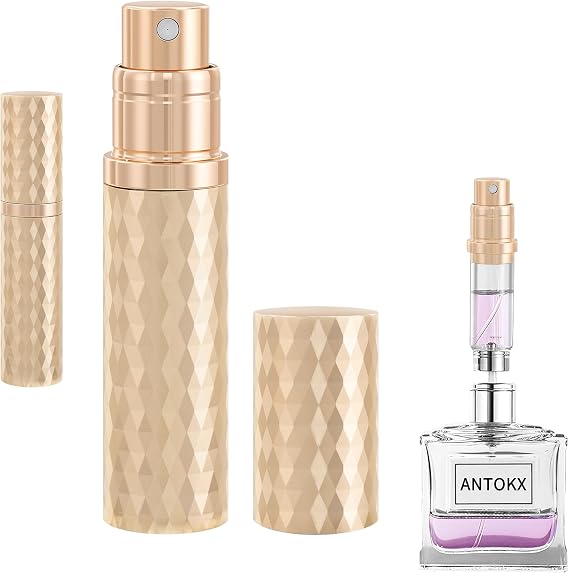 5ML Refillable Perfume Bottle Travel Atomizer, Cologne Atomizer Spray (Gold