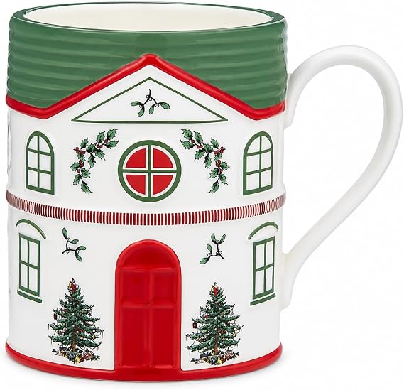 Spode Christmas Village Mug - Green, 14 Oz